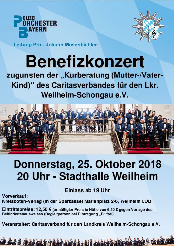 Benefizkonzert des Polizeiorchesters Bayern in Wei