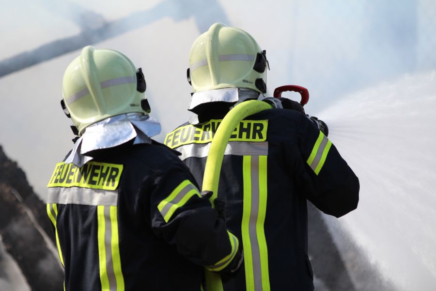 Keller eines Einfamilienhauses in Brand