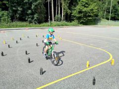 Traunreut Sankt Georgen Fahrradparcours mit Polize