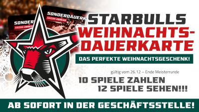 Starbulls Weihnachts Dauerkarte unterm Christbaum