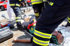 Traunstein Frontalunfall mit vier zum Teil schwer 