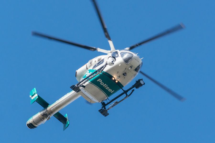 Verkehrsunfall in Bruckmühl Hubschrauberlandung