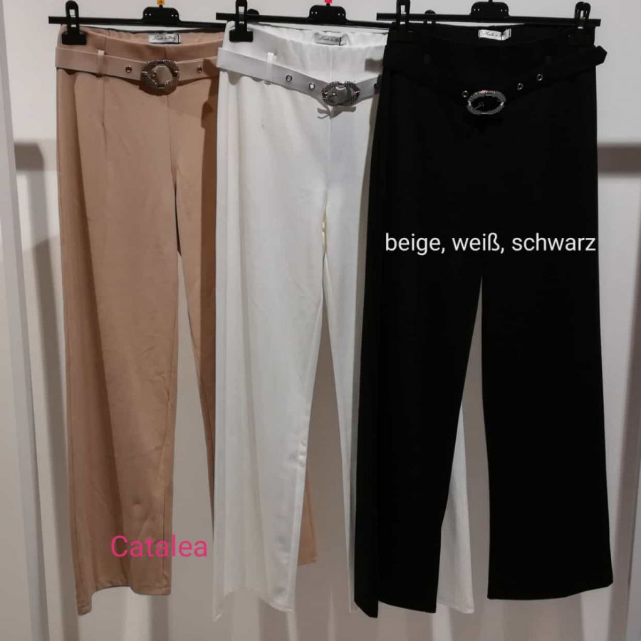 Stylische Stretchhosen mit Gürtel aus Italien