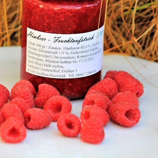 Fruchtaufstrich Himbeere der Gärtnerei Gustererhof